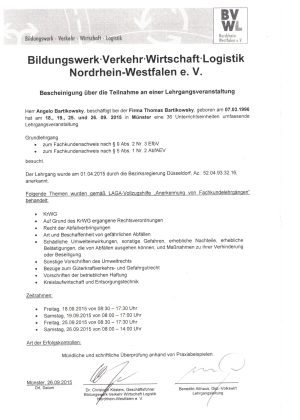 KrWG Schulungsbescheid